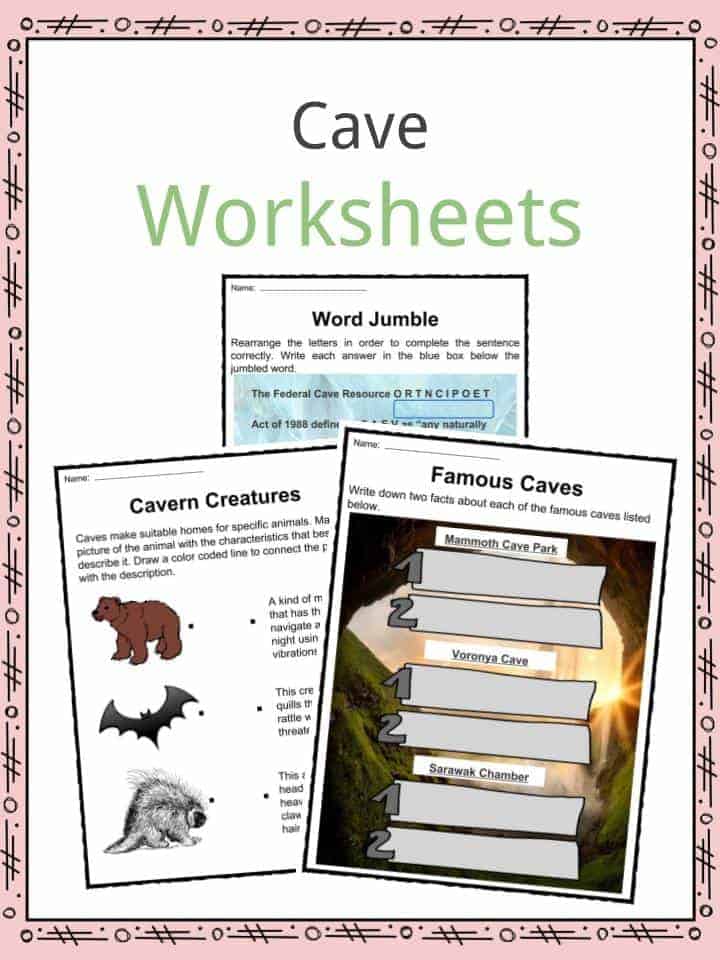 cave-facts-worksheets-features-formation-creatures-locations