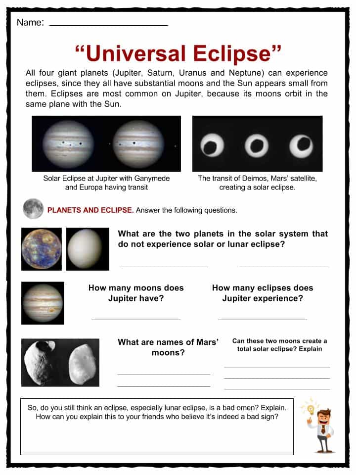 Eclipse Facts Worksheets Definition Mechanism History For Kids