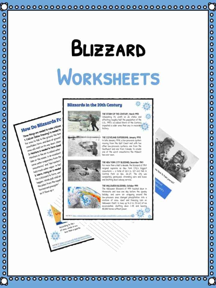 Blizzard Facts, Information & Worksheets | Teaching Resource