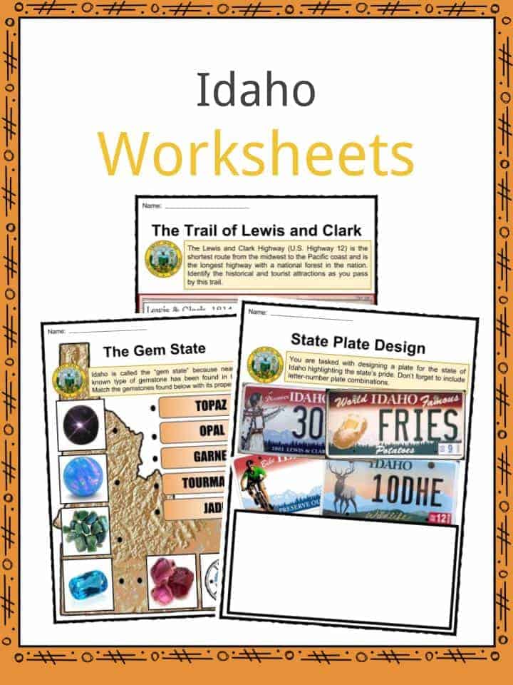 Idaho Worksheets