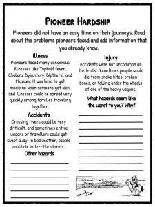 pioneer facts information worksheets pdf classroom