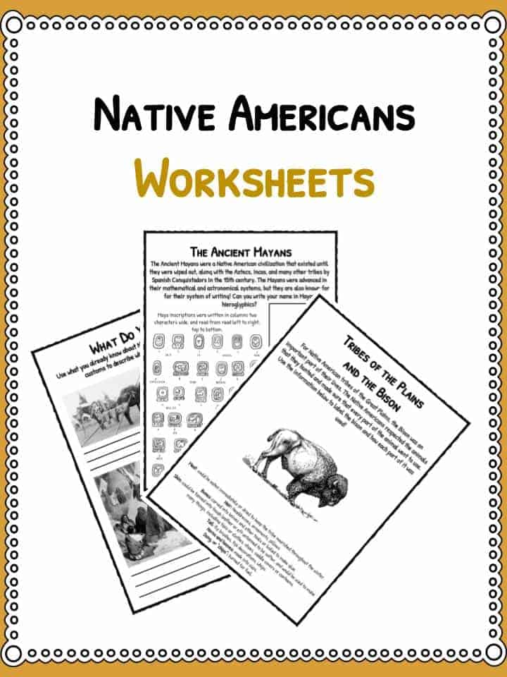 Native American History Facts Worksheets PDF Lesson Resources