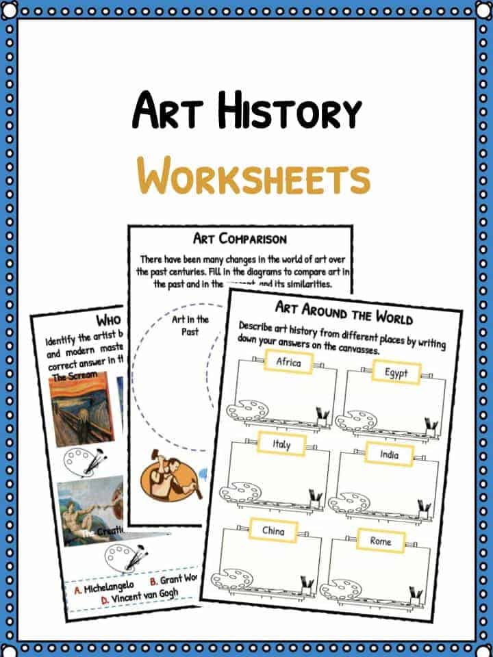 art history facts worksheets for kids art through the