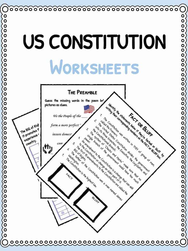 US Constitution Facts Worksheets Teaching Resources