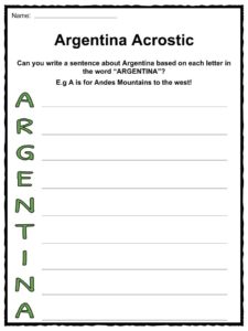 Argentina Facts Worksheets Country History For Kids