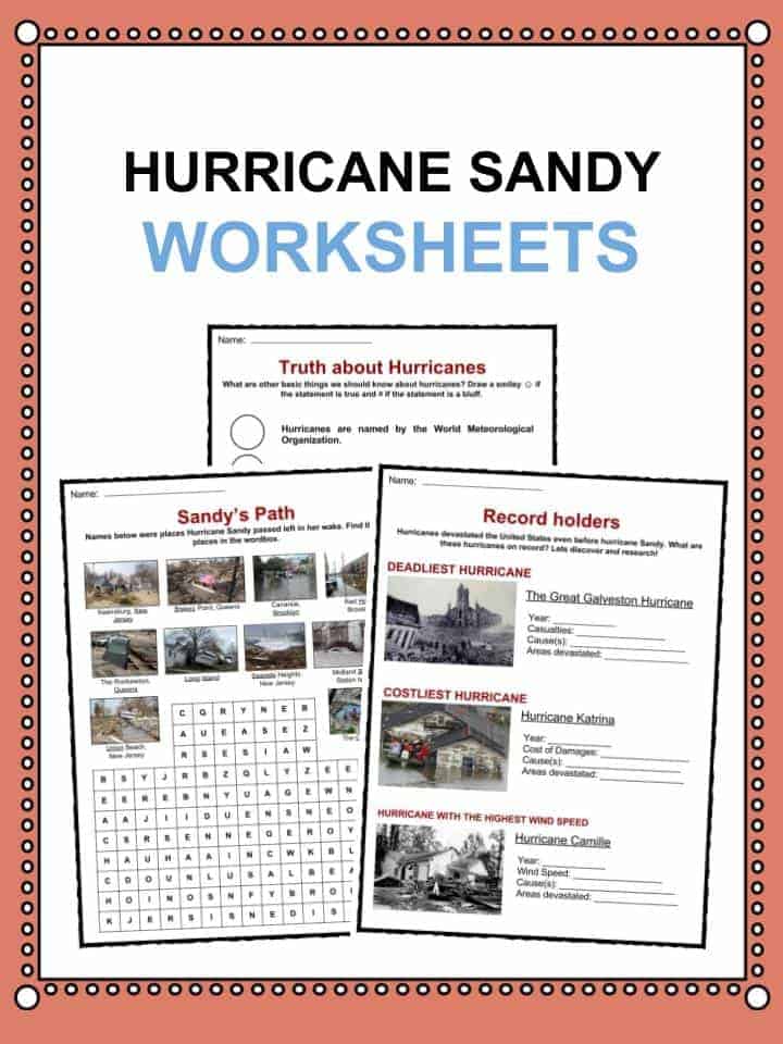 Hurricane Sandy Worksheets