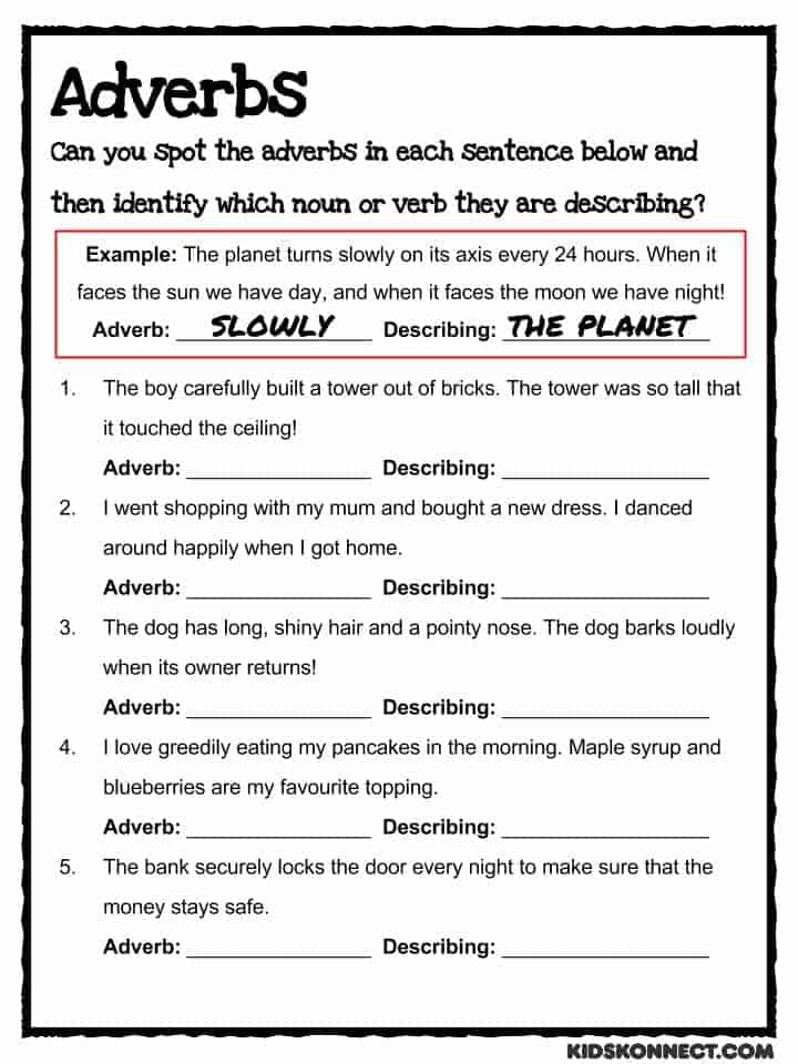 34 Adverbs And Adjectives Worksheet Worksheet Project List