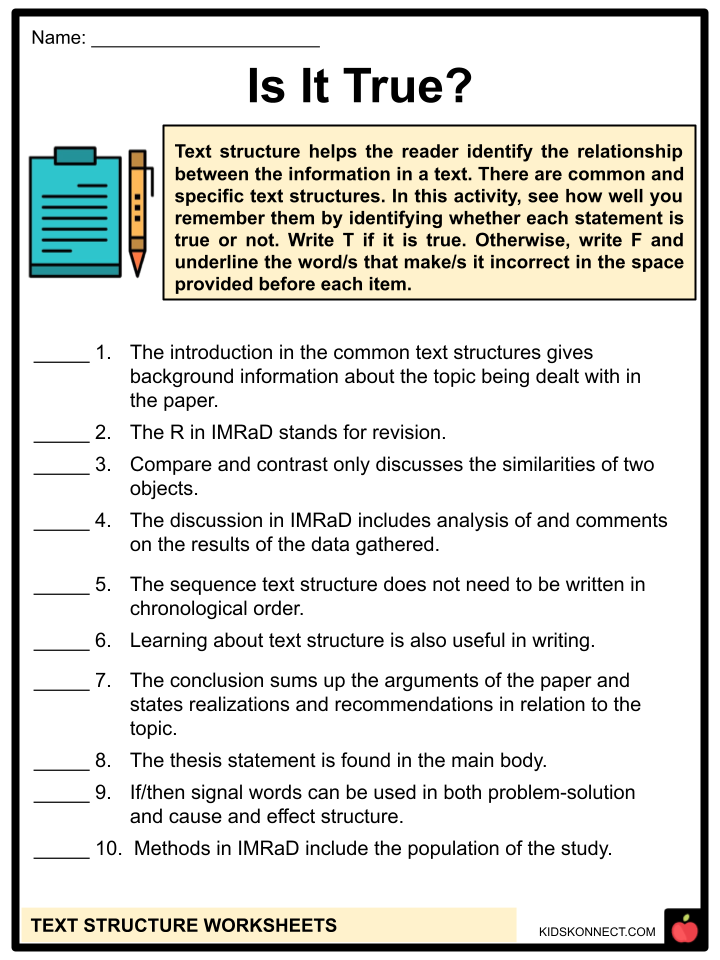 text-structure-worksheets-facts-types-function-examples