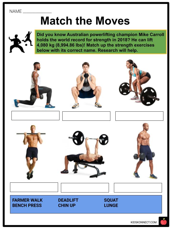 physical fitness physical education printable worksheets pdf
