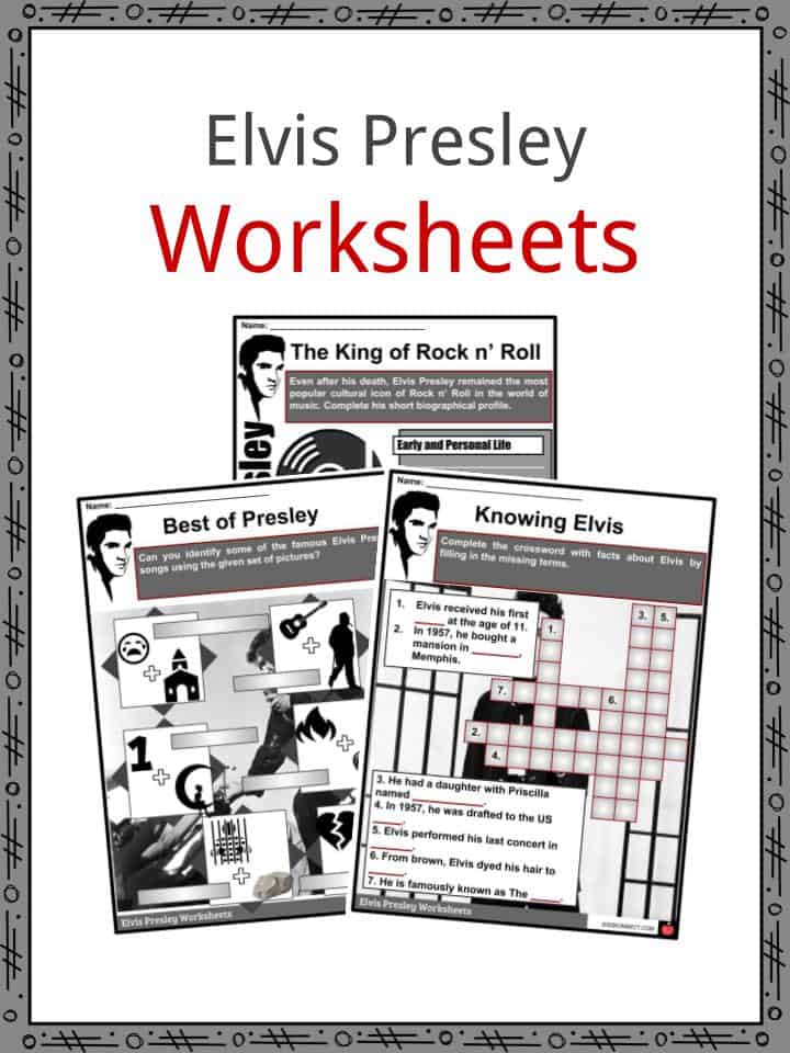 Elvis Presley Facts Worksheets For Kids Life Music Career Impact