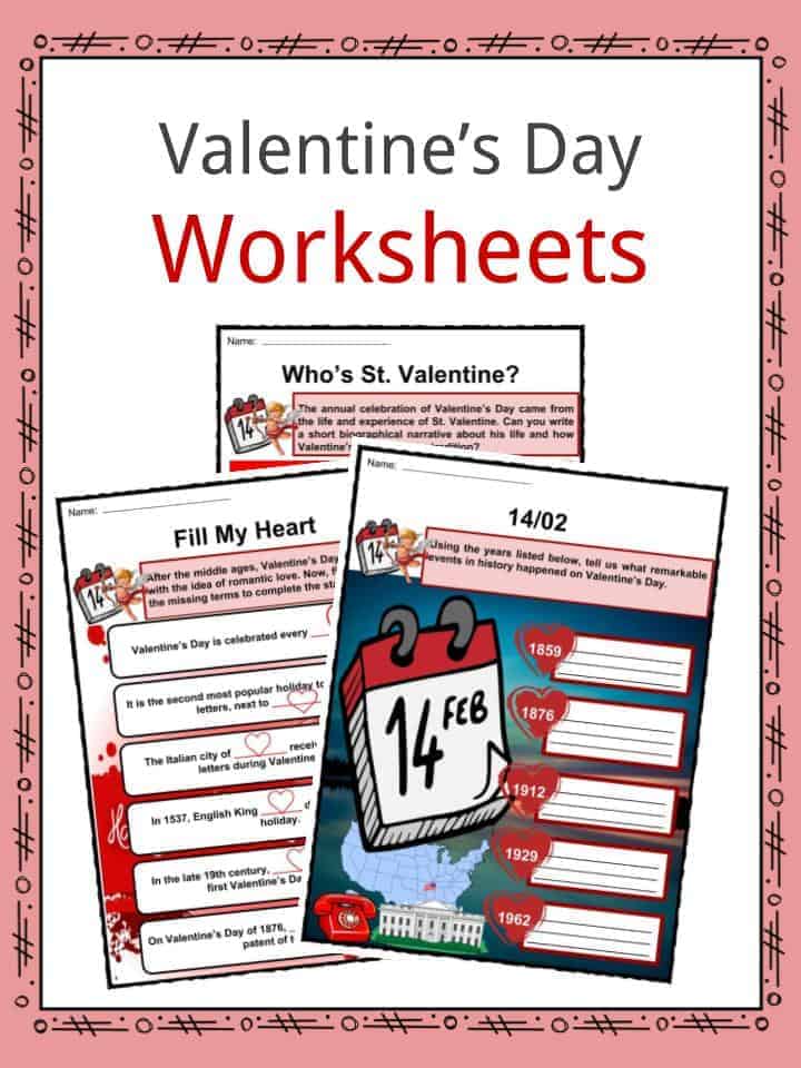How many cards are exchanged each year on valentines day Valentines Day Facts Worksheets Origin History Through Time For Kids