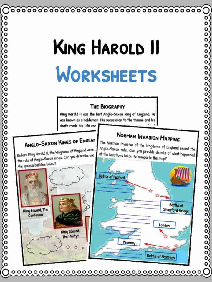 King Harold II Facts & Worksheets