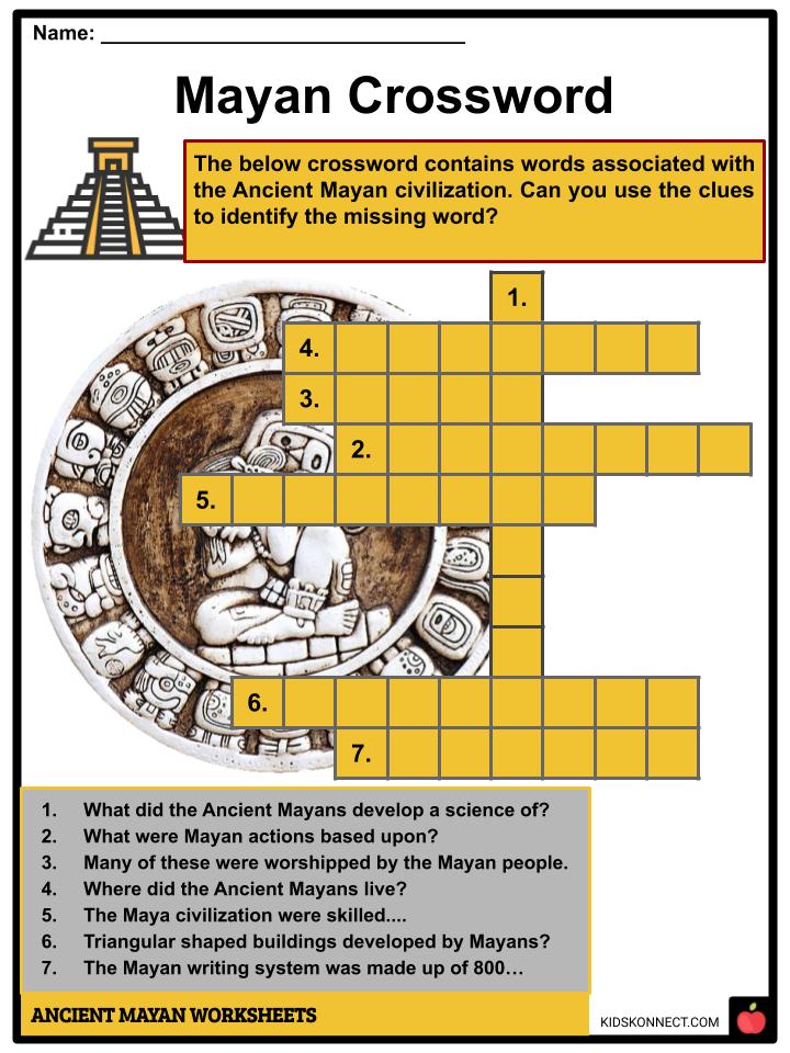 Ancient Mayan Facts Worksheets Origins History For Kids