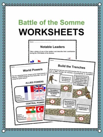 Battle of the Somme Worksheets