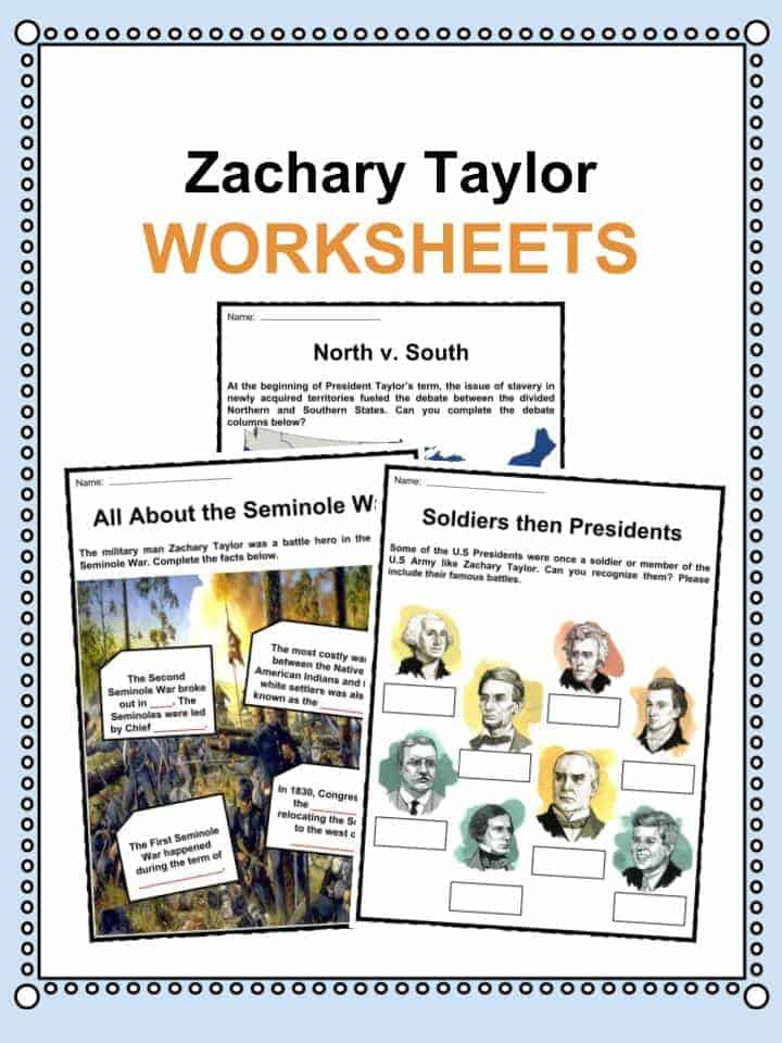 Zachary Taylor Worksheets