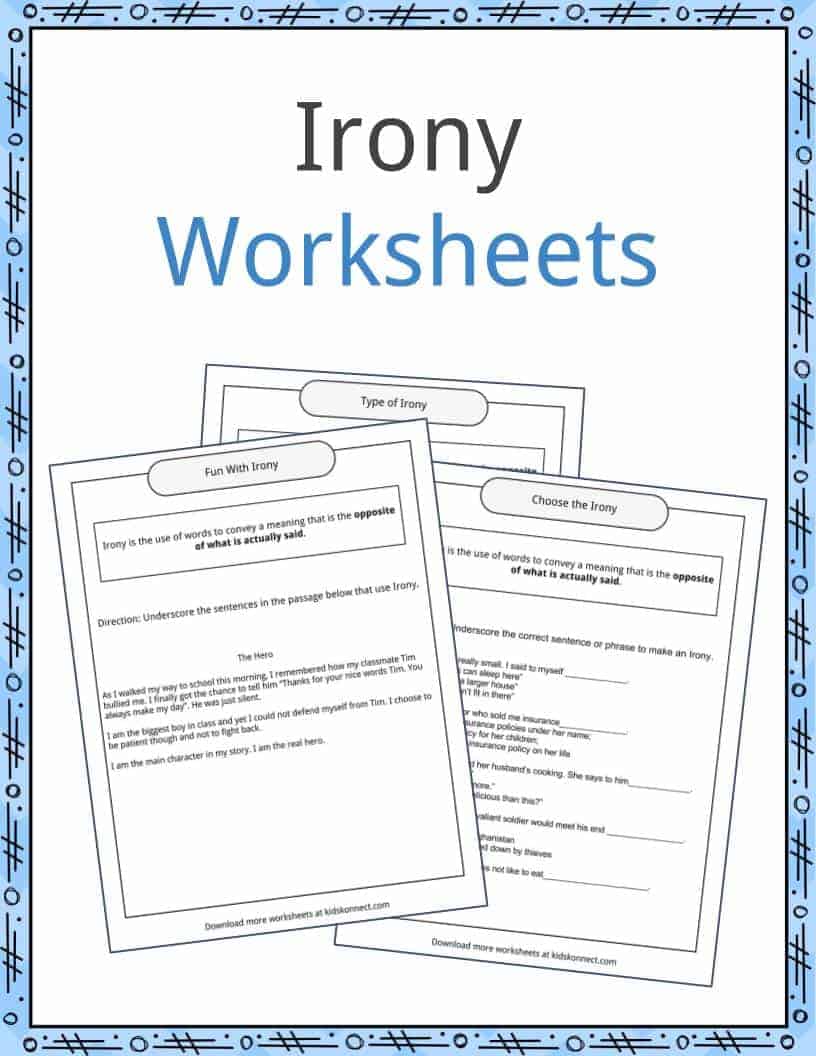 Irony Worksheet For Middle School Promotiontablecovers