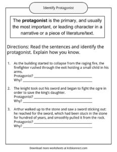 Protagonist Examples, Definition and Worksheets | KidsKonnect