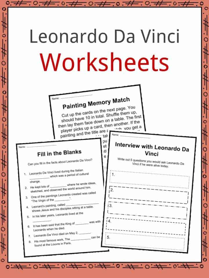 Printable Leonardo Da Vinci Worksheets Printable Word Searches