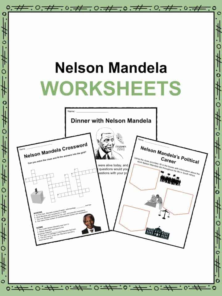 nelson mandela facts worksheets biography information for kids