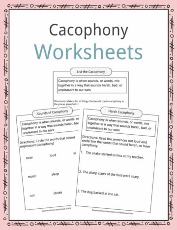 Cacophony Worksheets