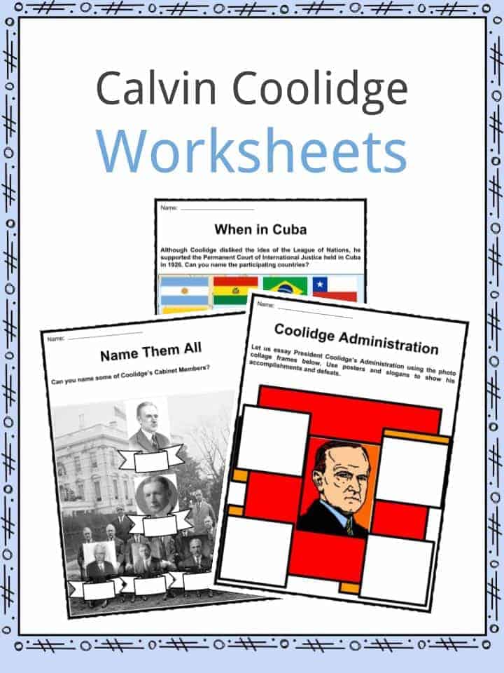 Calvin Coolidge Worksheets