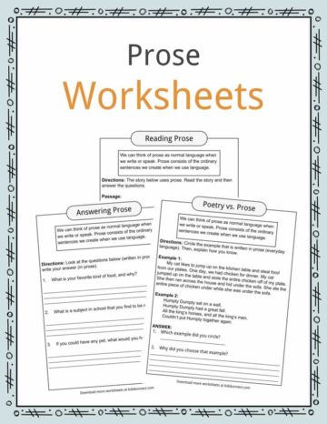 Prose Worksheets