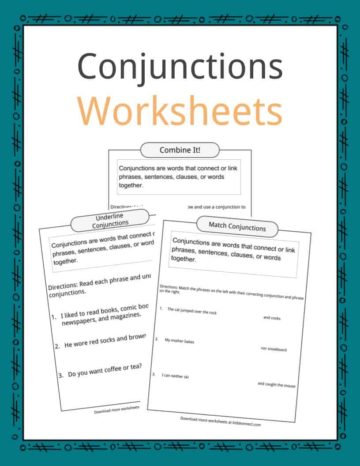 Conjunctions Worksheets