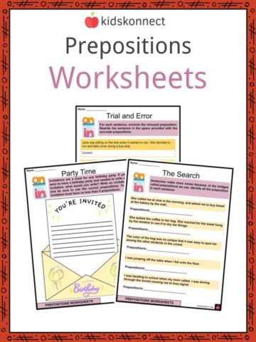 Prepositions Worksheet