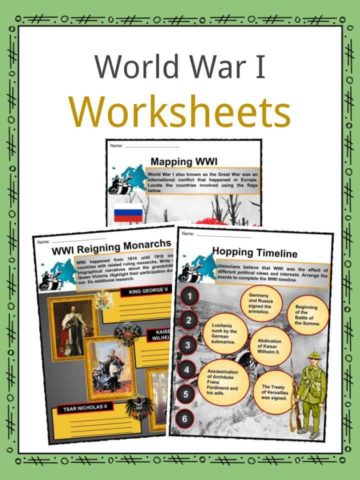 World War I Worksheets