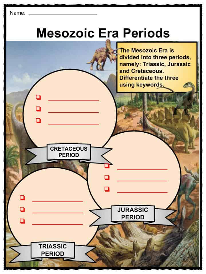 Mesozoic Era (Age Of Dinosaurs) Facts Worksheets History For Kids