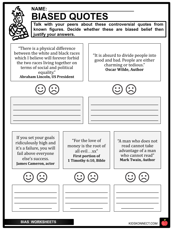 Identifying Bias Worksheet For 8th 10th Grade Lesson - vrogue.co