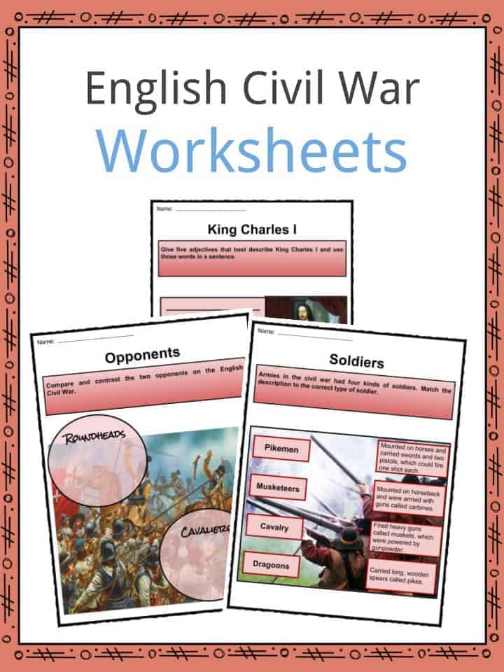 English Civil Wars Facts Worksheets For Kids Events Battles Outcomes
