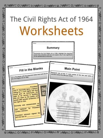 The Civil Rights Act of 1964 Worksheets