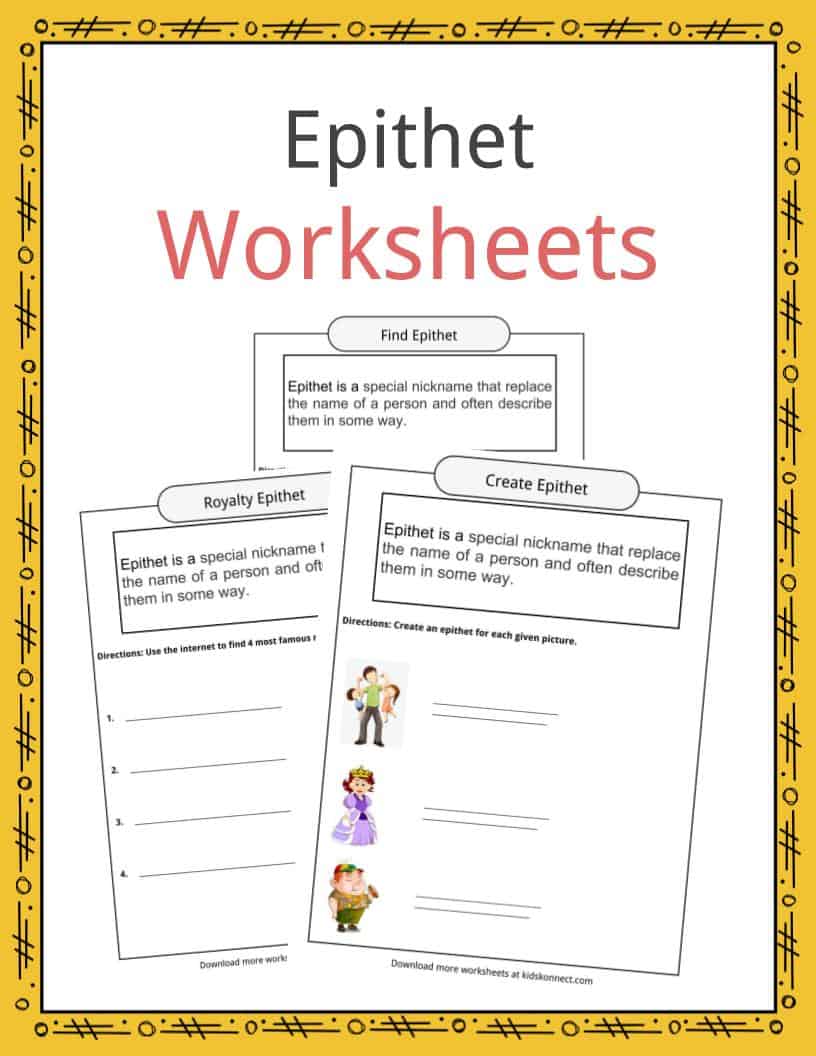 Epithet Worksheets