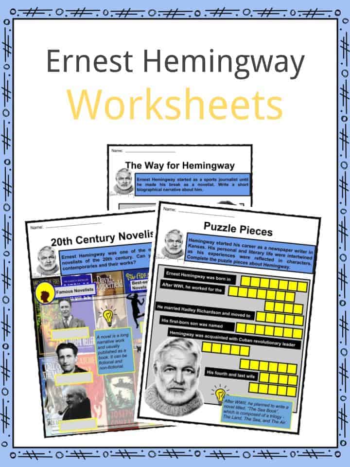 Ernest Hemingway Worksheets