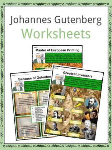 Johannes Gutenberg Worksheets