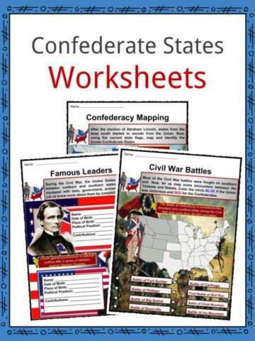 Confederate States Worksheets