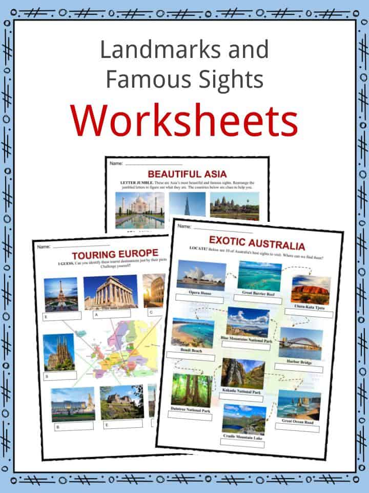 Landmarks and Famous Sights Facts, Worksheets & Location For Kids