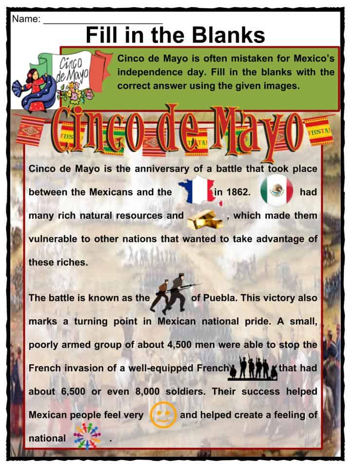 Cinco De Mayo Facts Worksheets And Historic Celebrations For Kids