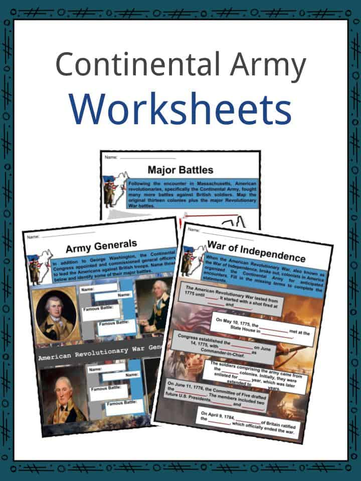 Continental Army Worksheets