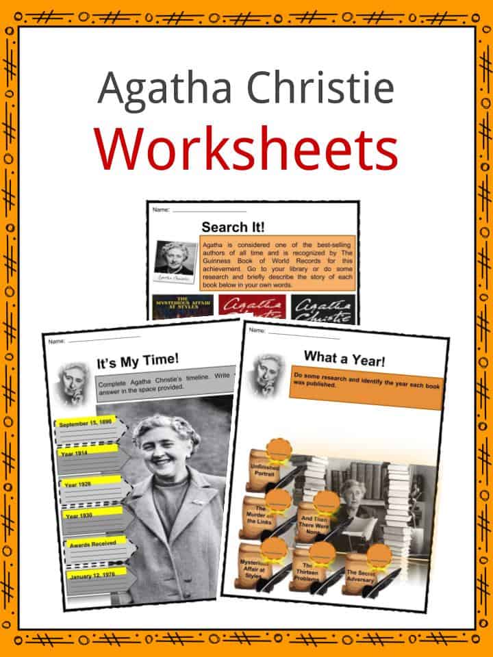 Agatha Christie Facts Worksheets Novels Biography Life For Kids