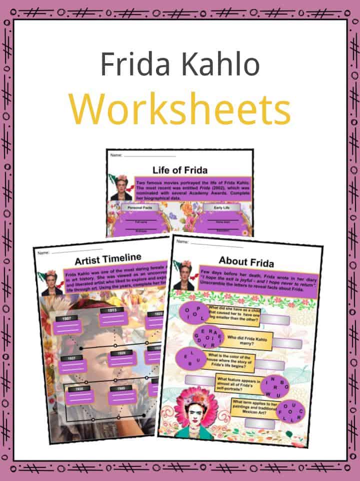 Frida Kahlo Worksheet For Kids