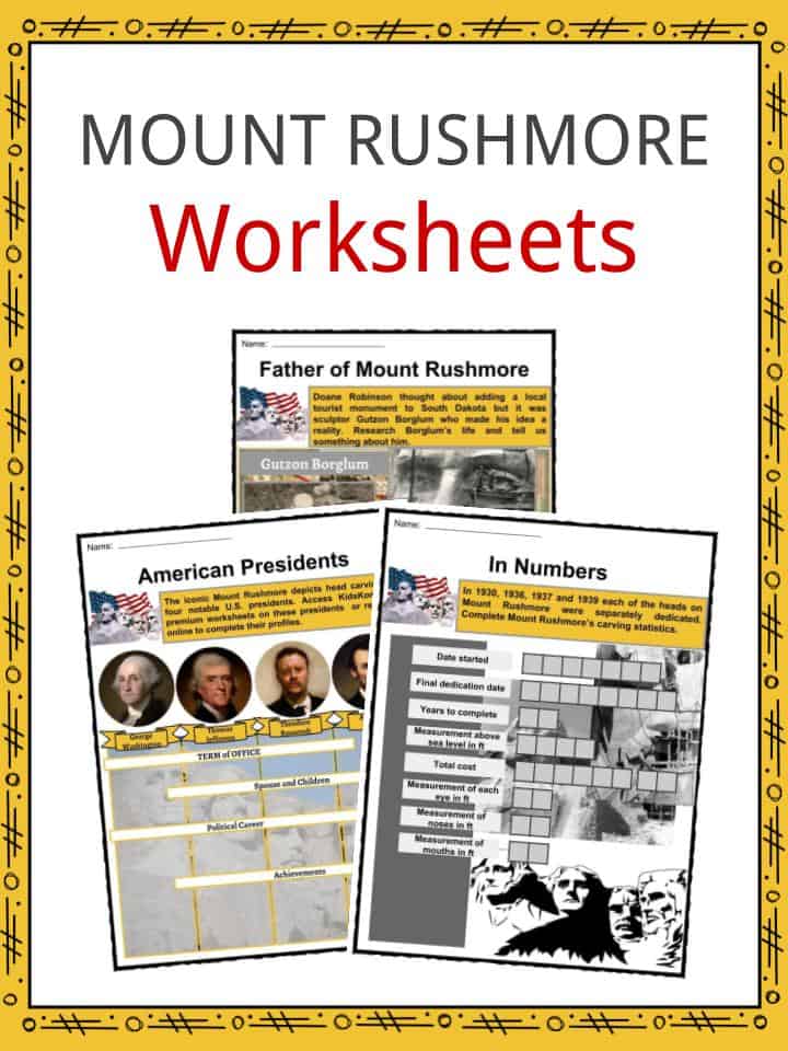 mount rushmore facts worksheets history significance for kids
