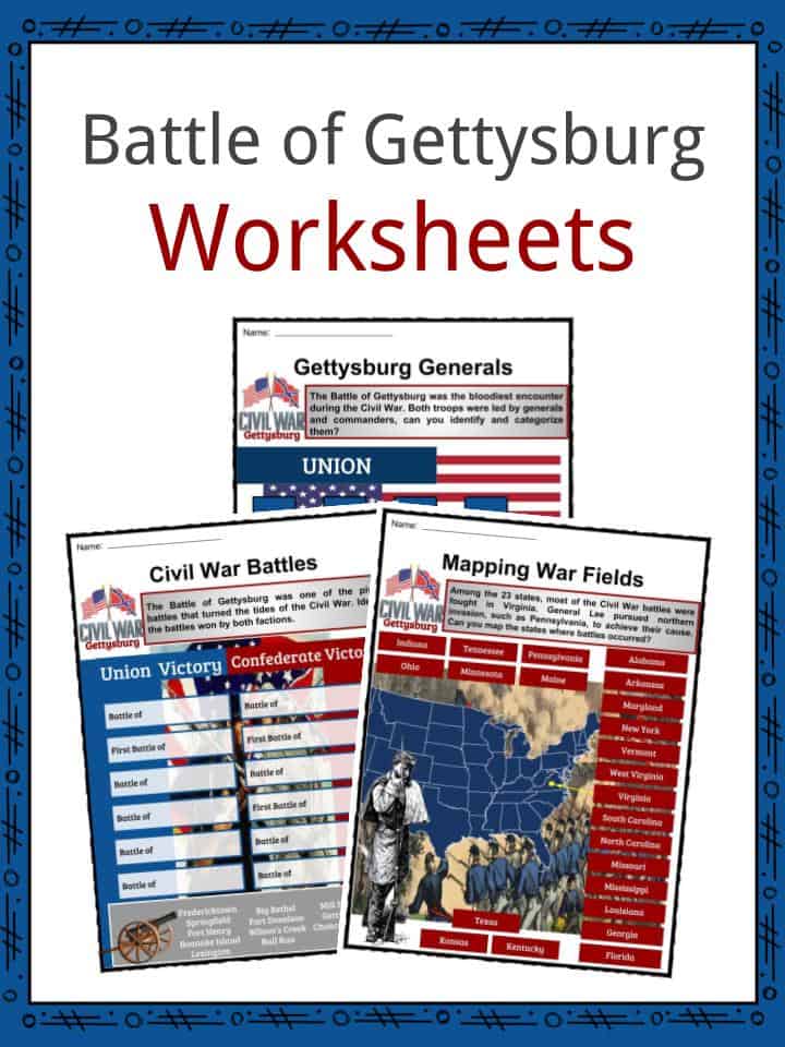 Battle of Gettysburg Worksheets