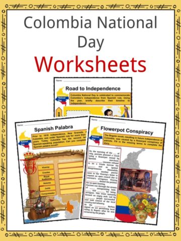 Colombia National Day Worksheets