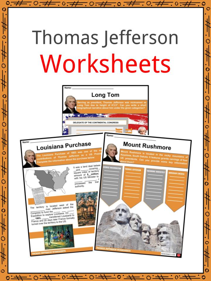 Thomas Jefferson Facts Worksheets Biography For Kids