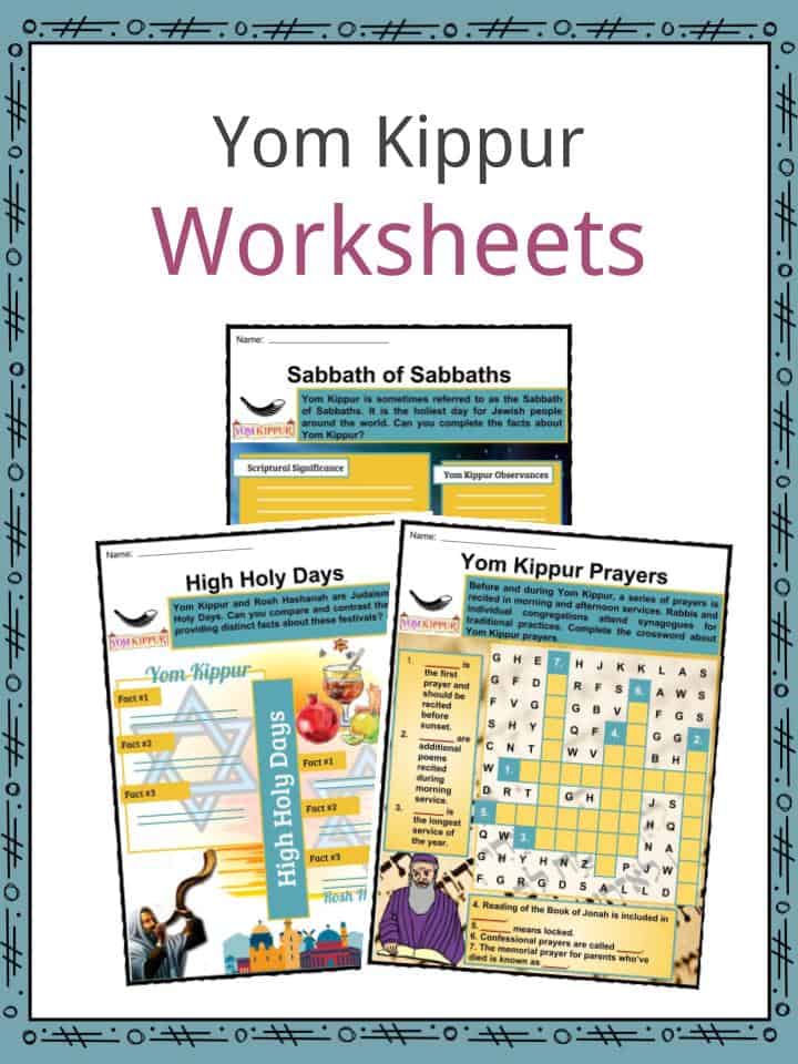 Yom Kippur Worksheets
