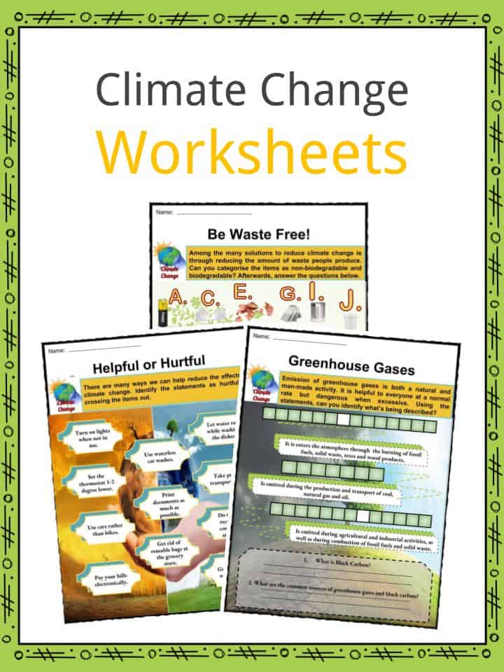 Climate Change Worksheets Facts For Kids Causes Impact
