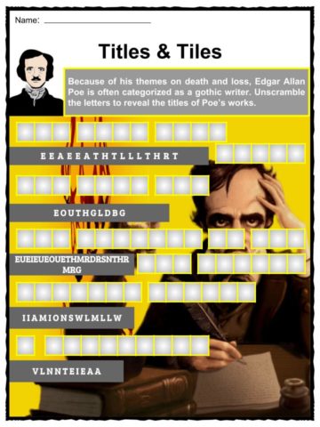 Edgar Allan Poe Worksheets Facts For Kids Life Poetry Legacy