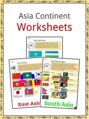 Asia Continent Worksheets